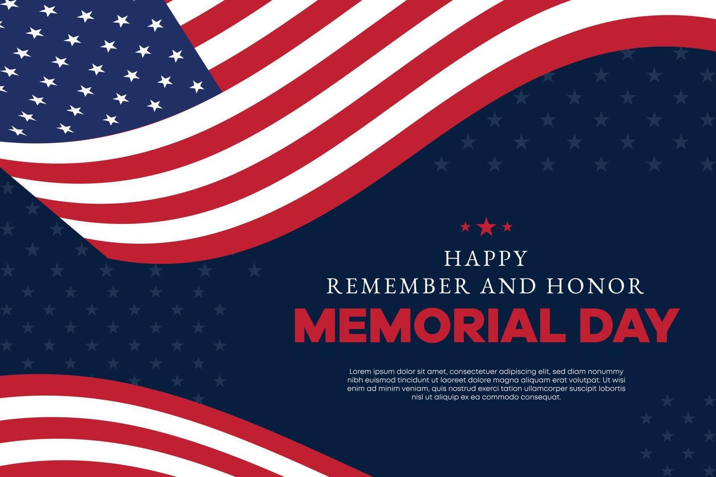 memorial day web banner. happy memorial day holiday post. memorial day weekend banner. Memorial Day social media template design of USA national flag colors. vector