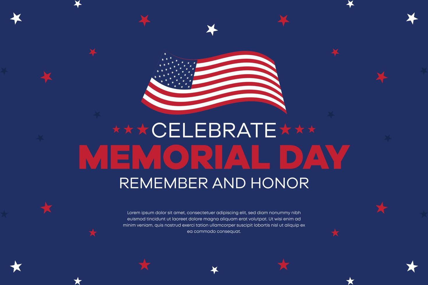 memorial day web banner. happy memorial day holiday post. memorial day weekend banner. Memorial Day social media template design of USA national flag colors. vector