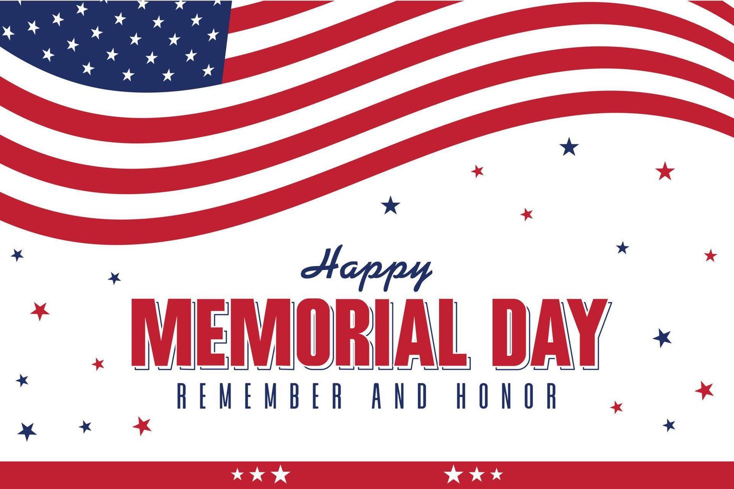 memorial day web banner. happy memorial day holiday post. memorial day weekend banner. Memorial Day social media template design of USA national flag colors. vector