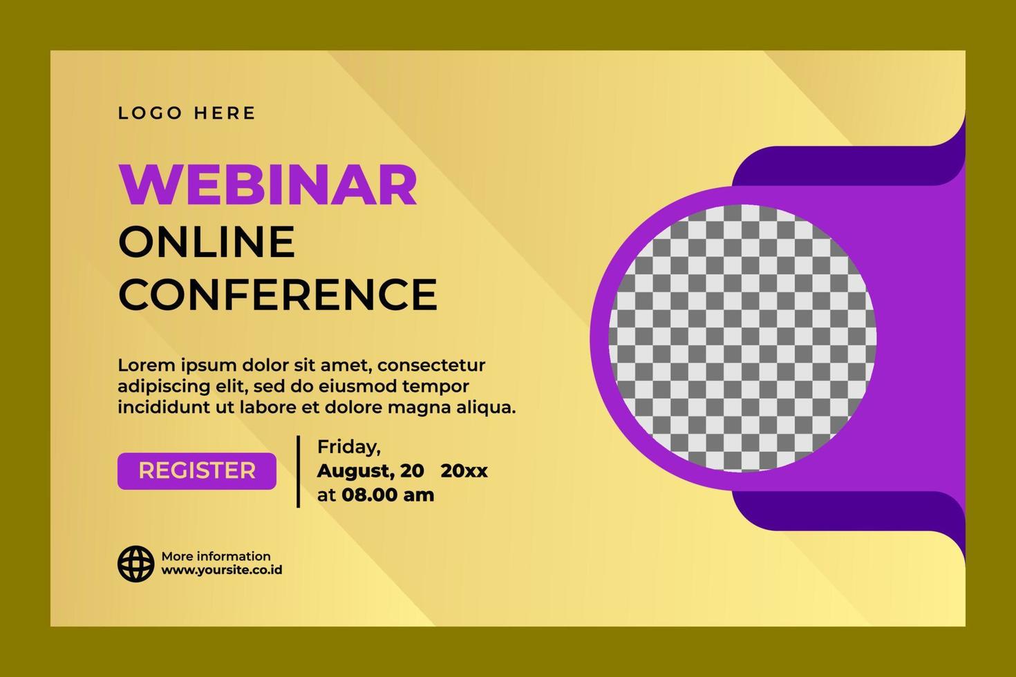 online webinar invitation layout template design vector