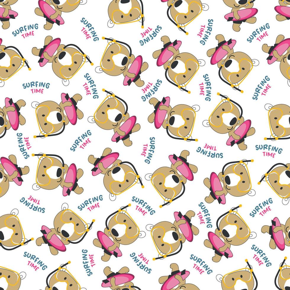 Seamless pattern texture with little animal swim in underwater. For fabric textile, nursery, baby clothes, background, textile, wrapping paper and other decoration. vector