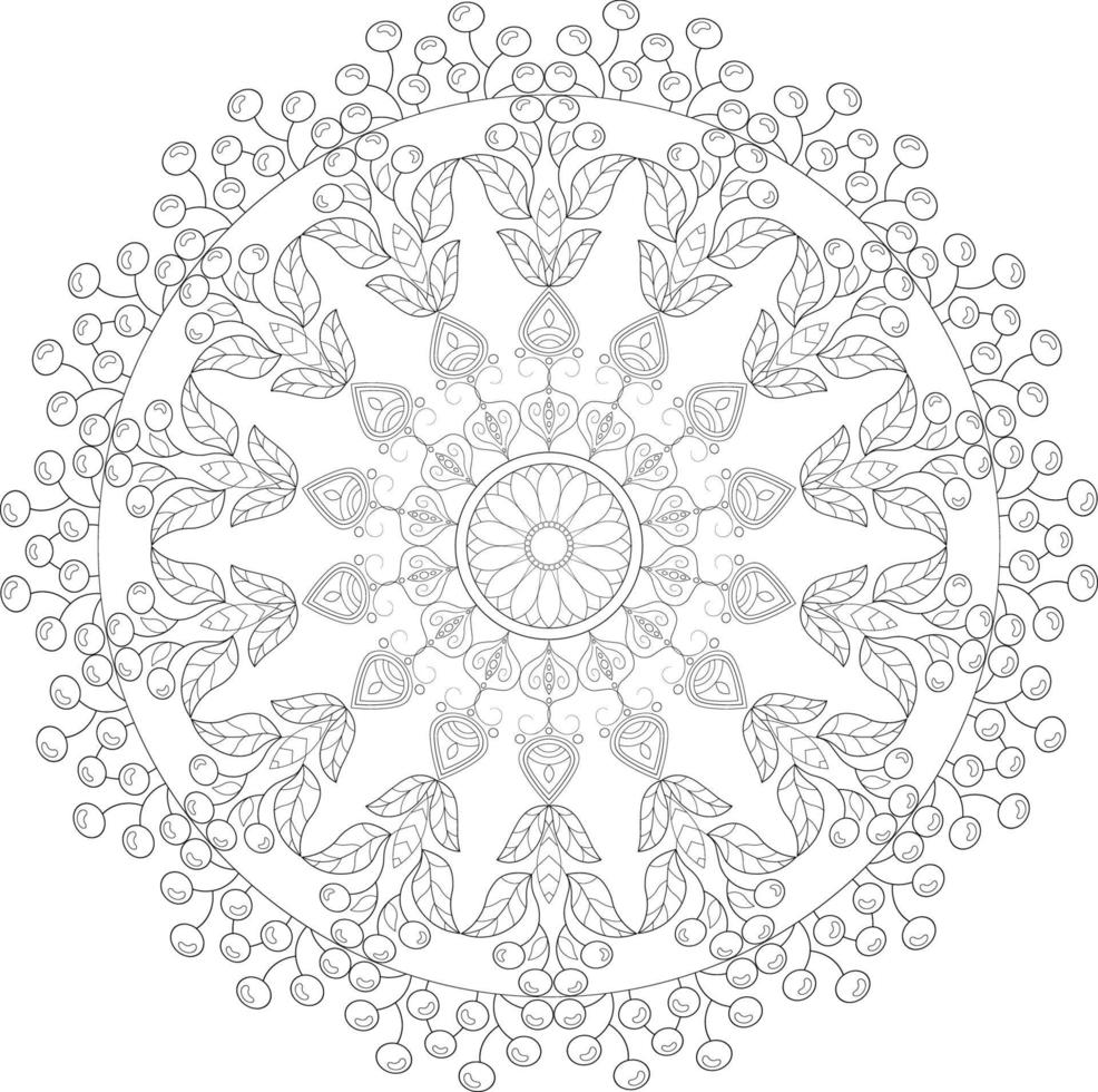 vector dibujo para colorante libro. geométrico floral modelo. contorno dibujo en un blanco antecedentes. mándala