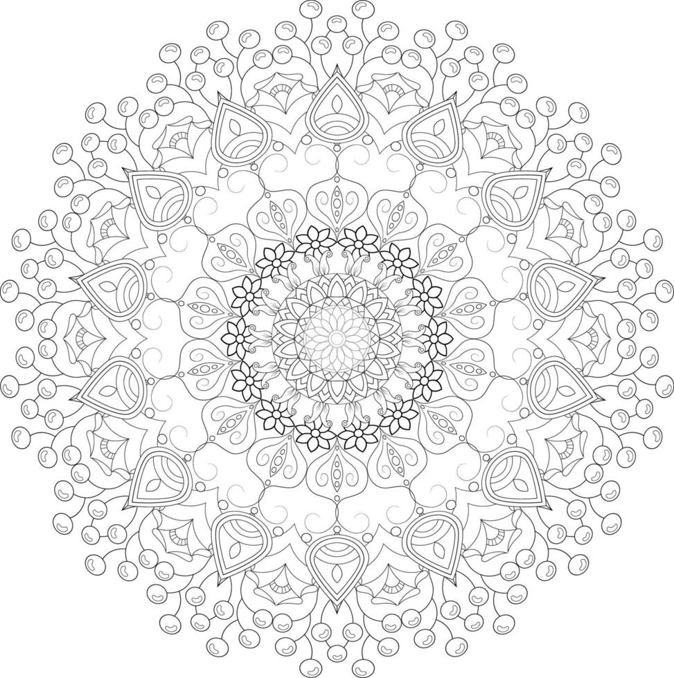 vector dibujo para colorante libro. geométrico floral modelo. contorno dibujo en un blanco antecedentes. mándala