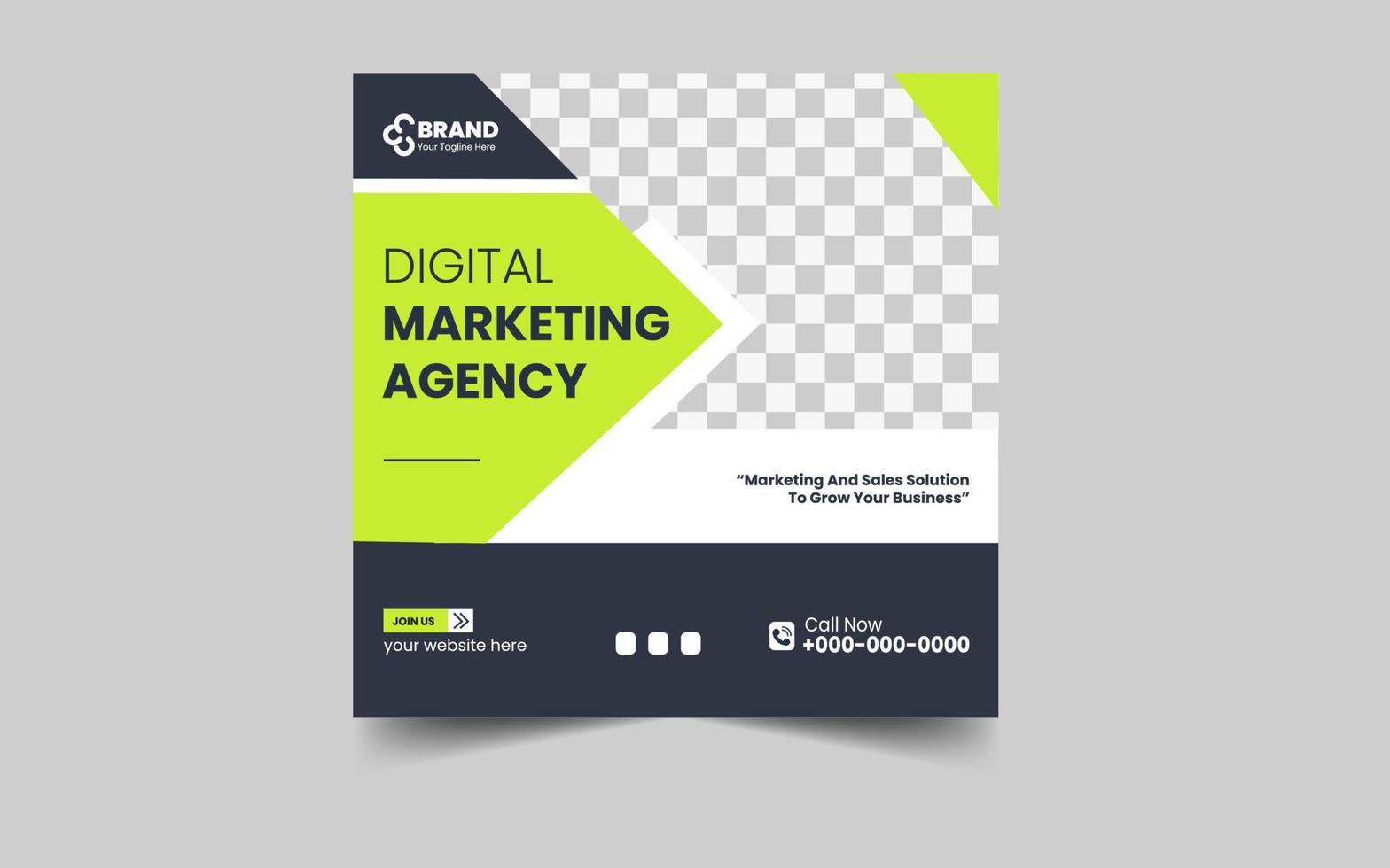 Digital marketing agency social media and post template vector