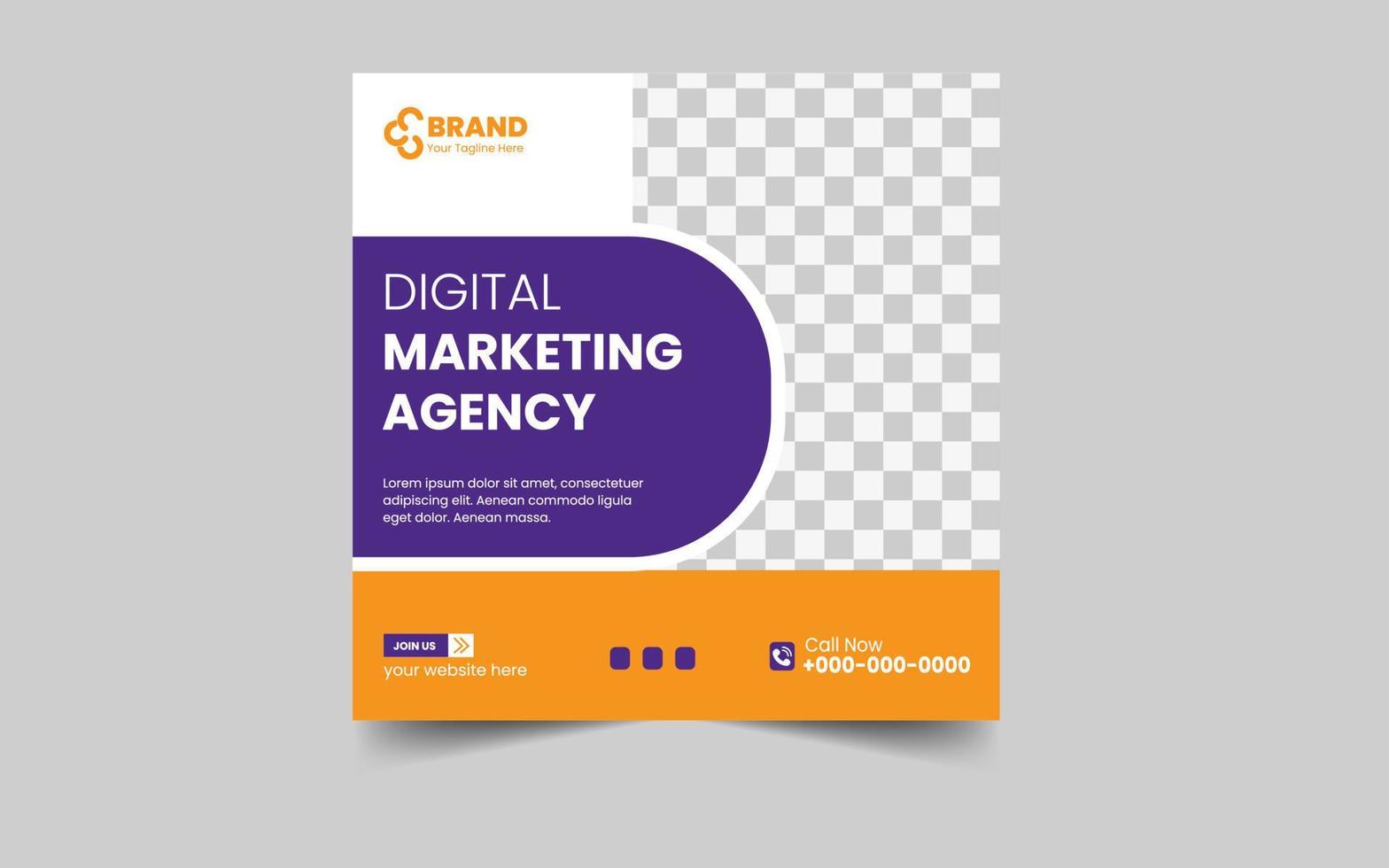 Digital marketing agency social media and post template vector