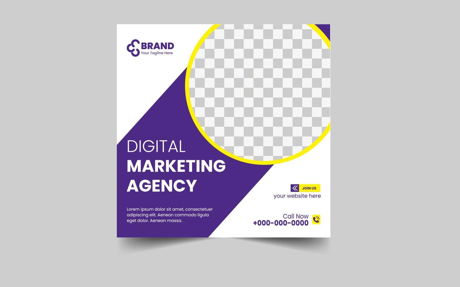 Digital marketing agency social media and post template vector