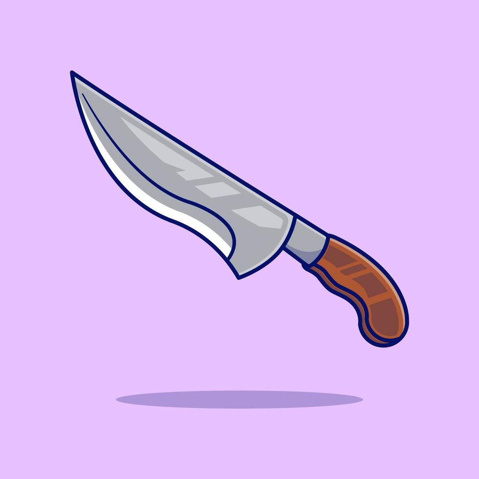 Floating knife cartoon vector icon illustration. food object icon concept isolated premium vector.