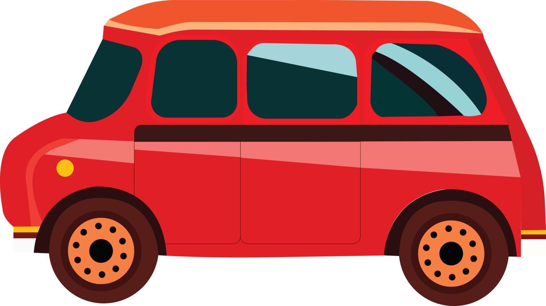 red van isolated icon vector