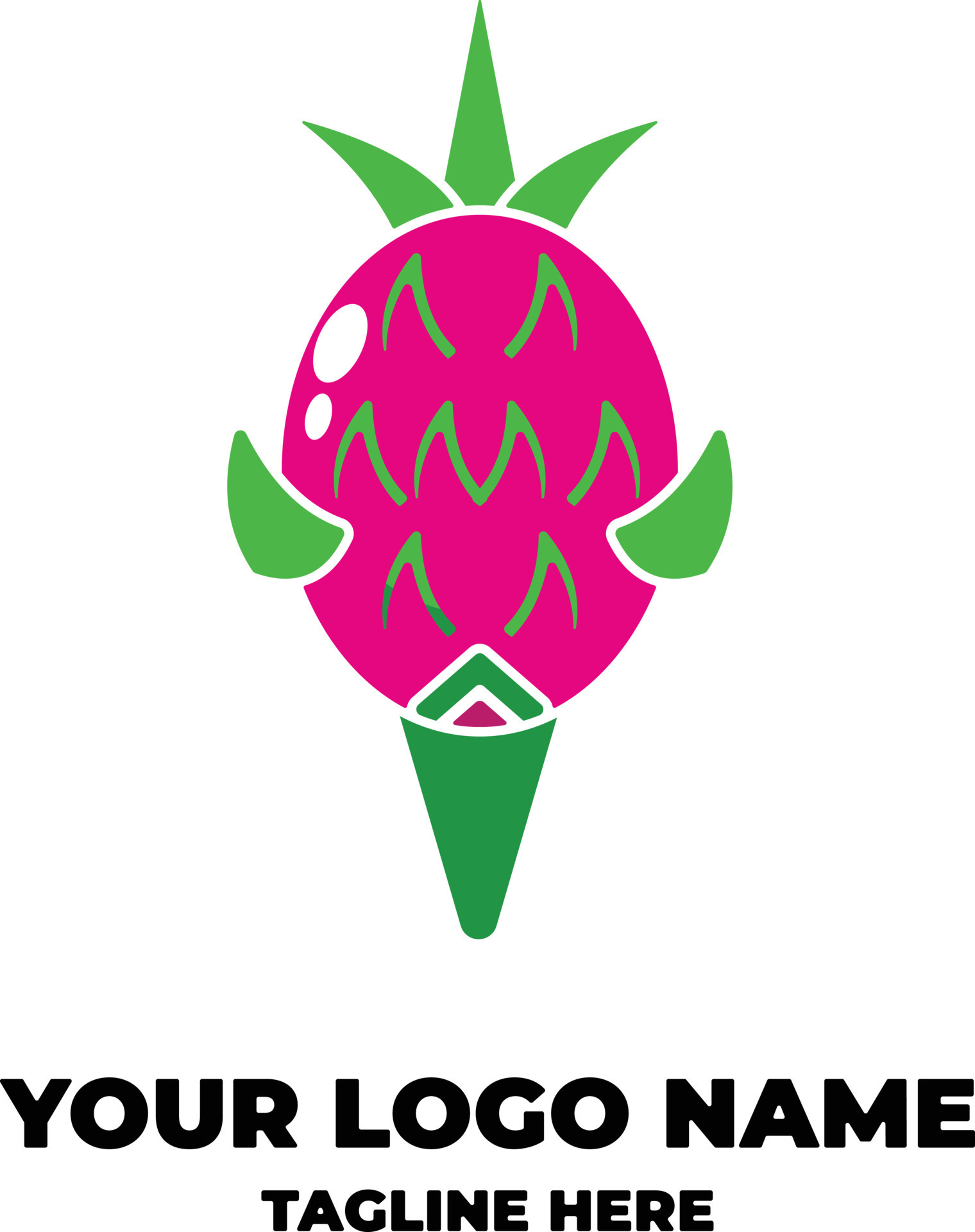 dragon fruit ice cream vector logo 22590522 Vector Art at Vecteezy