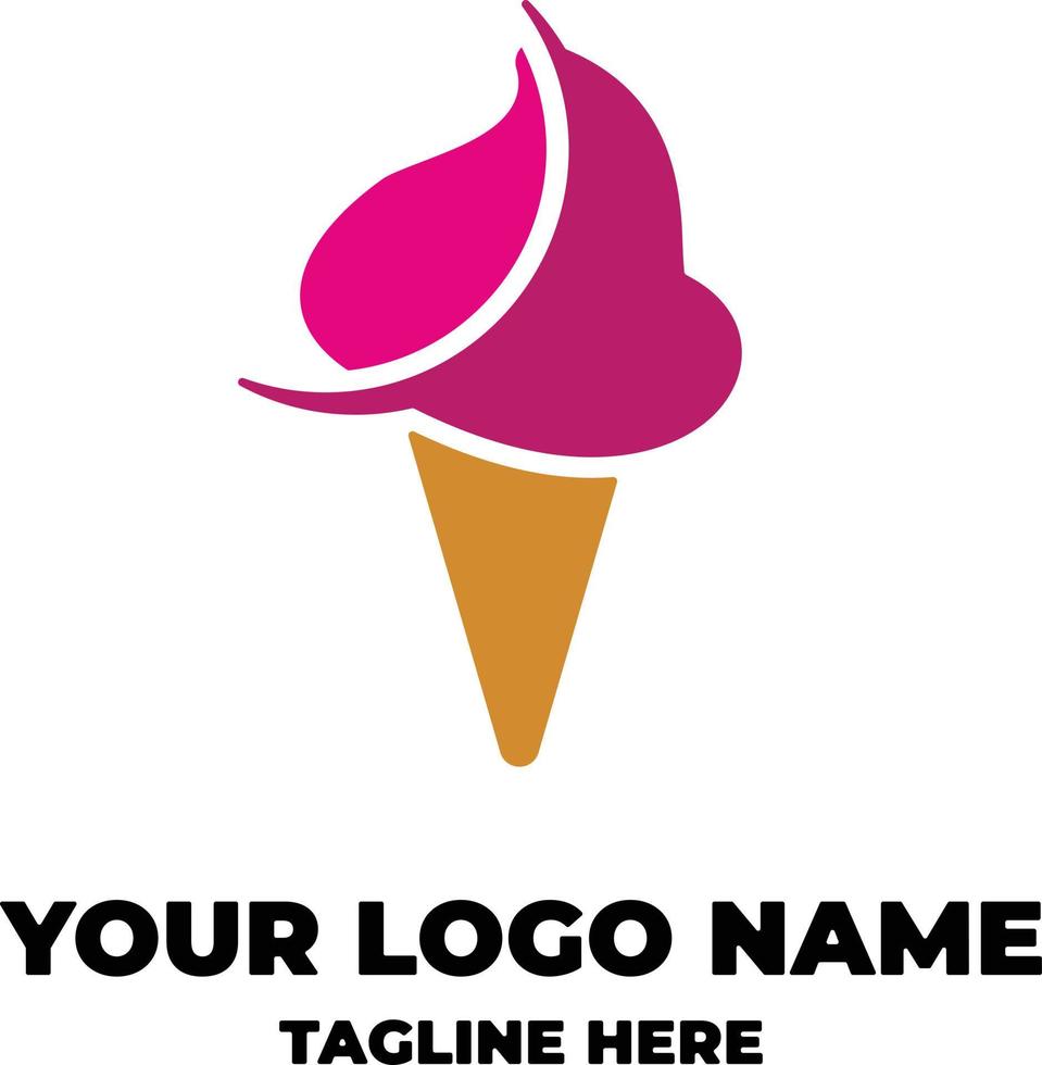 hielo crema logo ilustración sencillo icono para vector modelo comida y bebida etiqueta