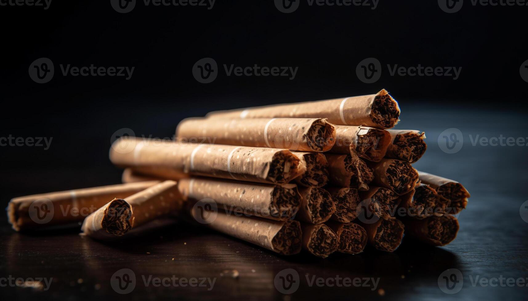 Some handmade cigarette isolated studio shot wood background product presentation. photo