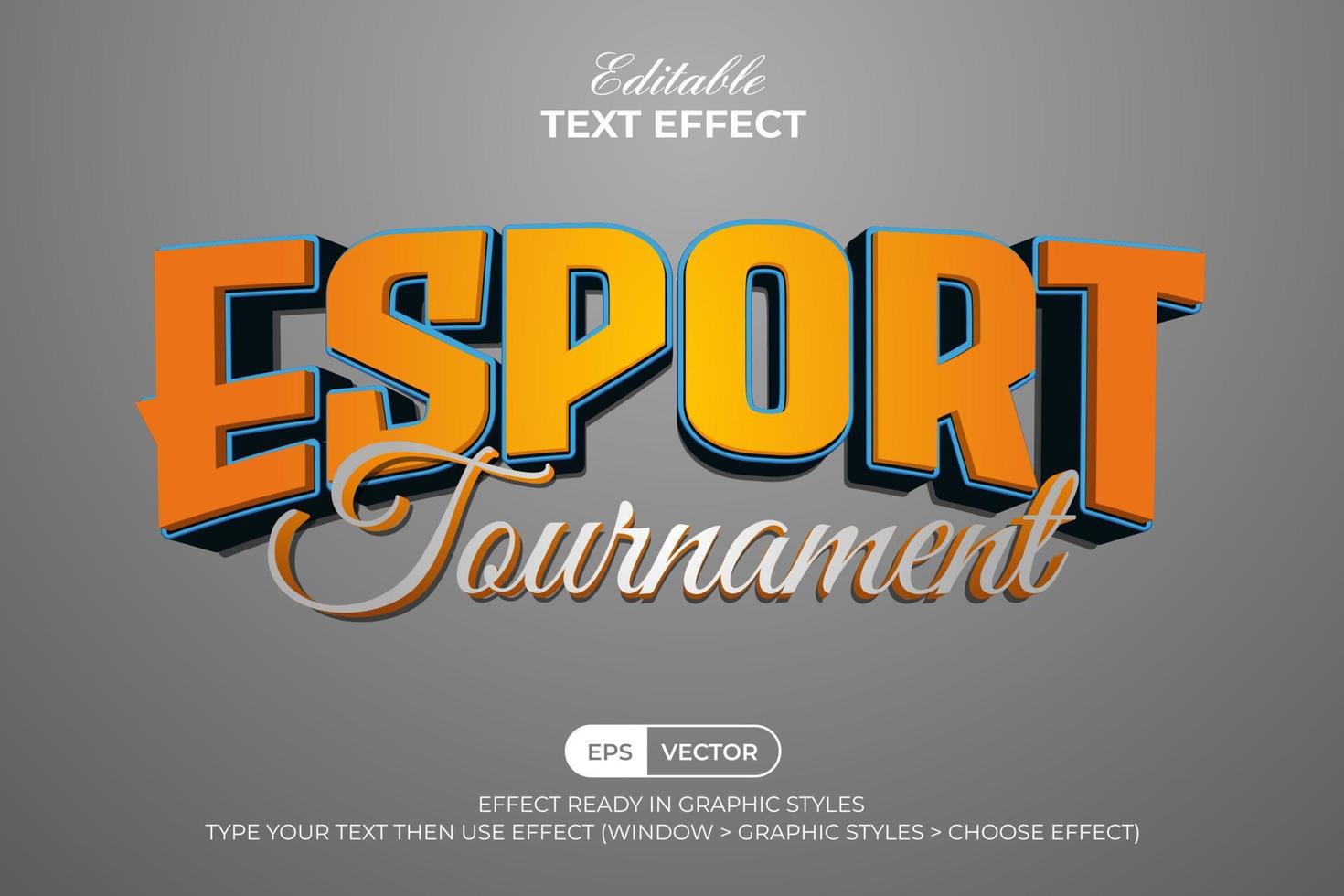 Esport Text Effect 3D Style. Editable Text Effect. vector