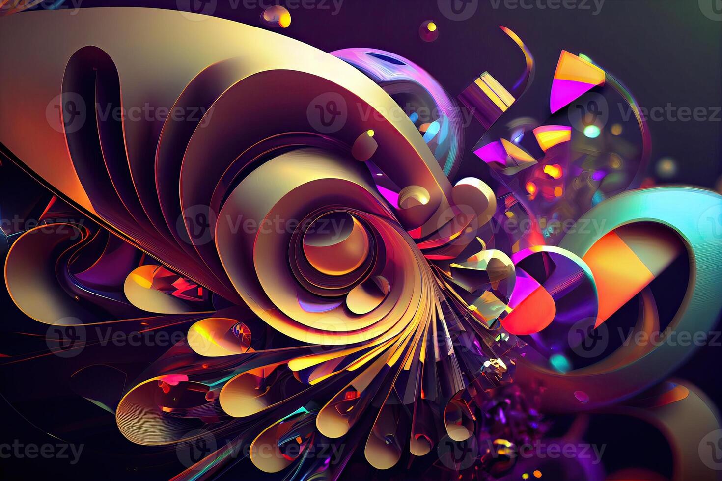 elegante multicolor cristal antecedentes. 3d ilustración, 3d representación. sin costura textura de resumen brillante brillante vistoso geométrico formas generativo ai foto