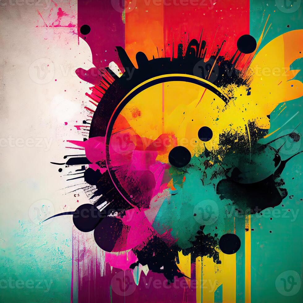 colorful grunge background design. illustration vector design. Colorful paint splatters. abstract splatter color background. photo