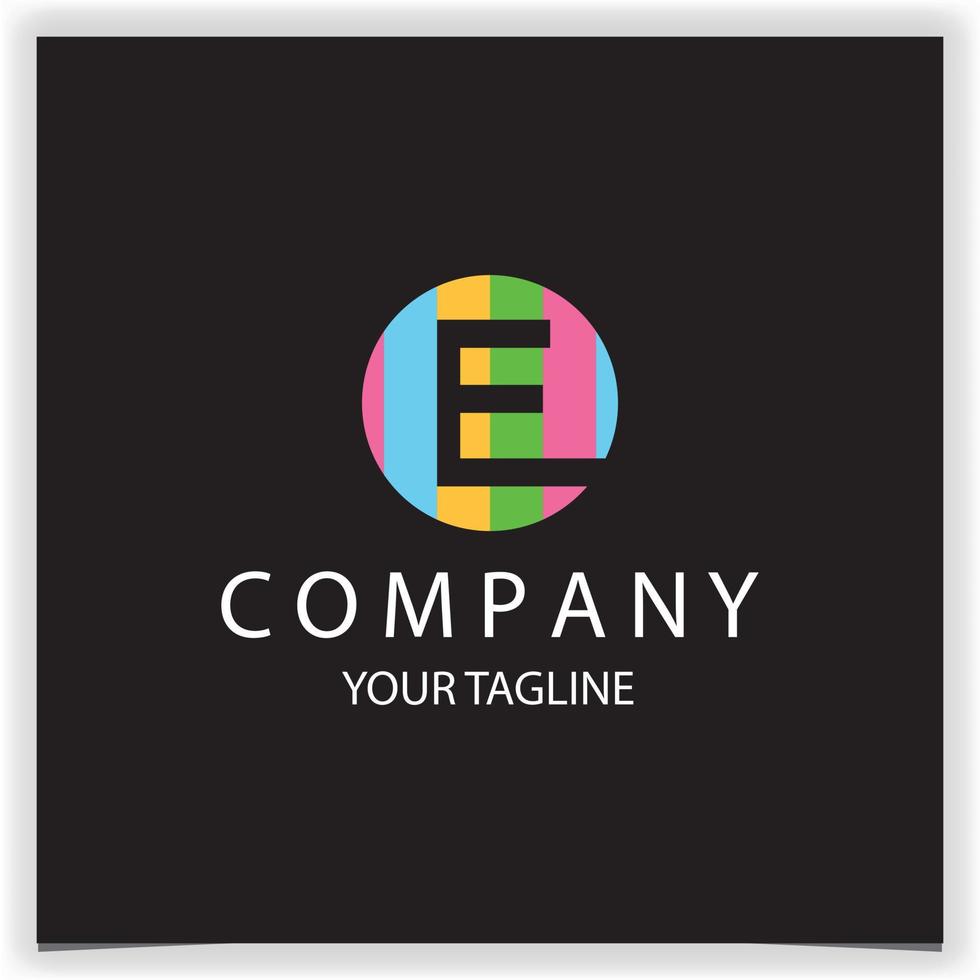 letter e initials logo with colorful circles suitable for paint logo premium elegant template vector eps 10