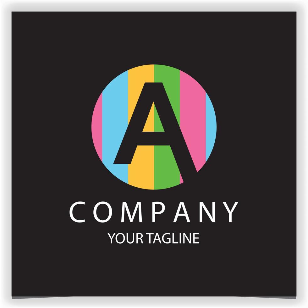 letter a initials logo with colorful circles suitable for paint logo premium elegant template vector eps 10
