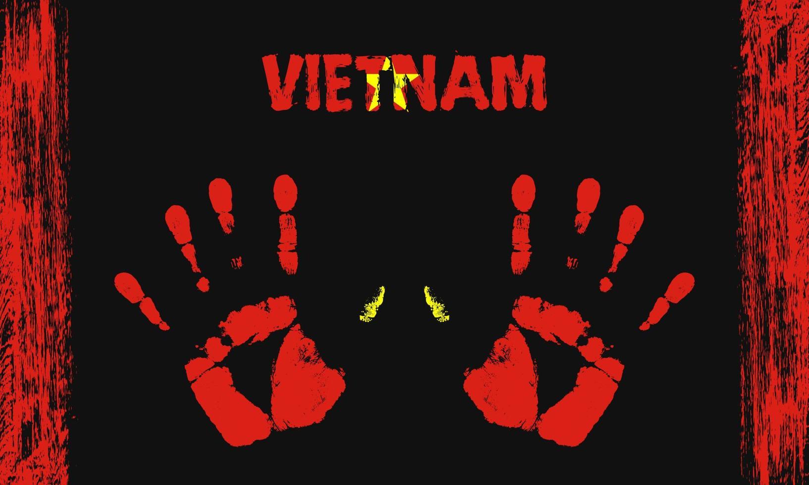 Vector flag of Vietnam with a palm