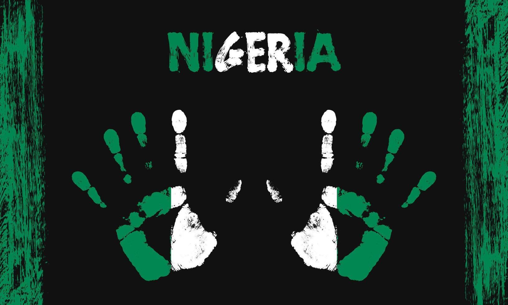 Vector flag of Nigeria with a palm