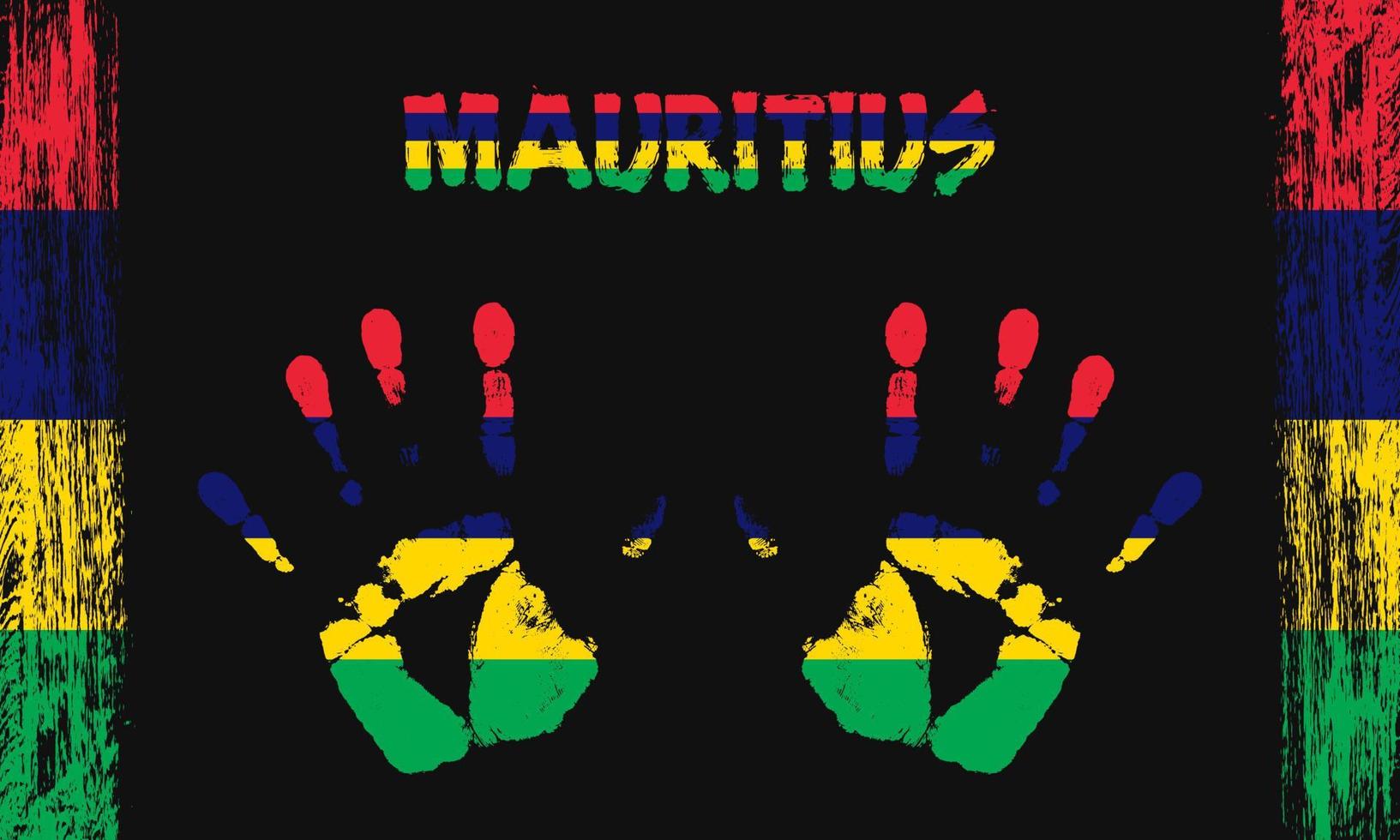 Vector flag of Mauritius Islands with a palm