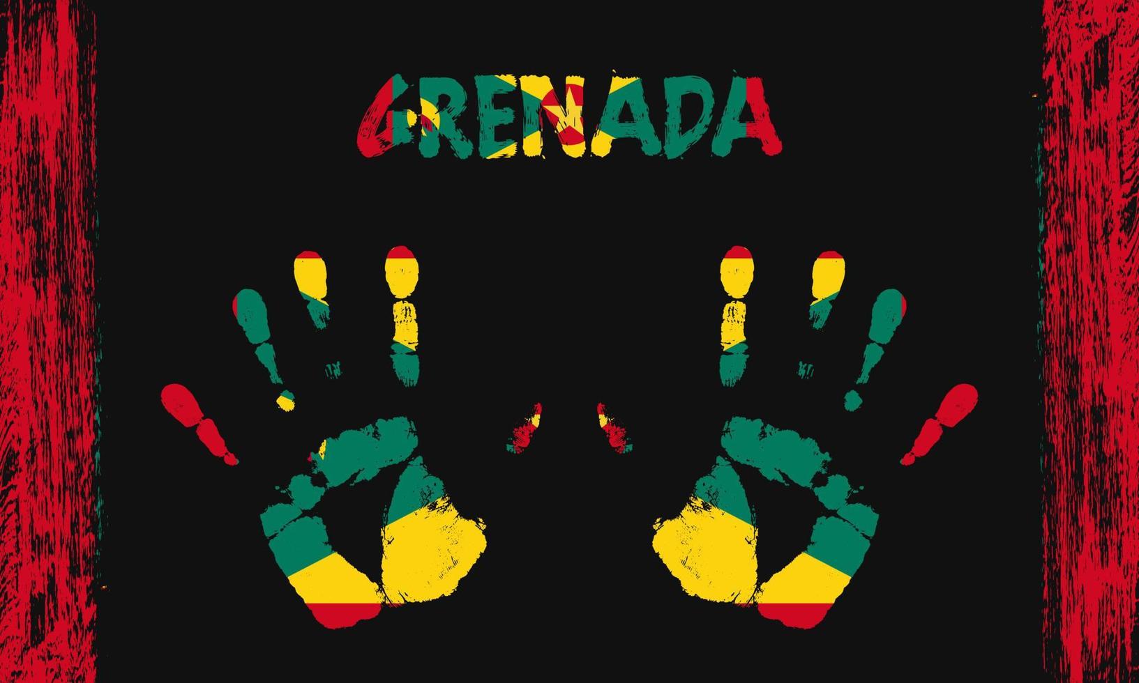 Vector flag of Grenada with a palm