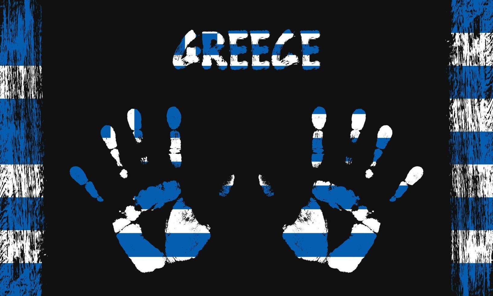 Vector flag of Greece with a palm