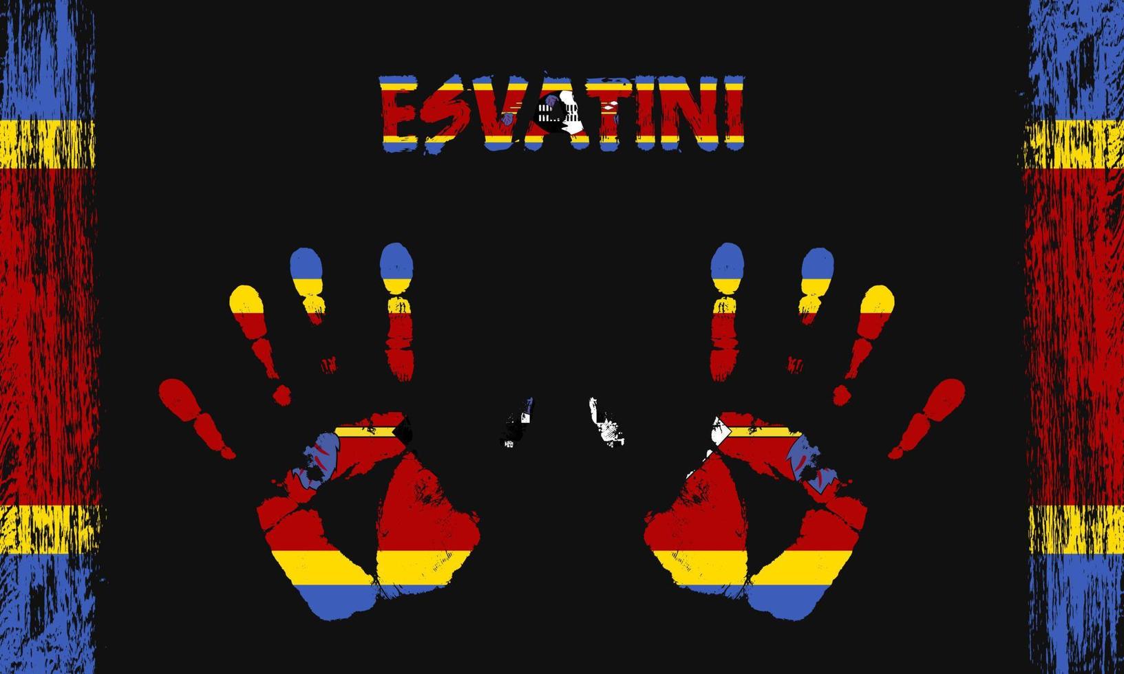 Vector flag of Esvatini with a palm