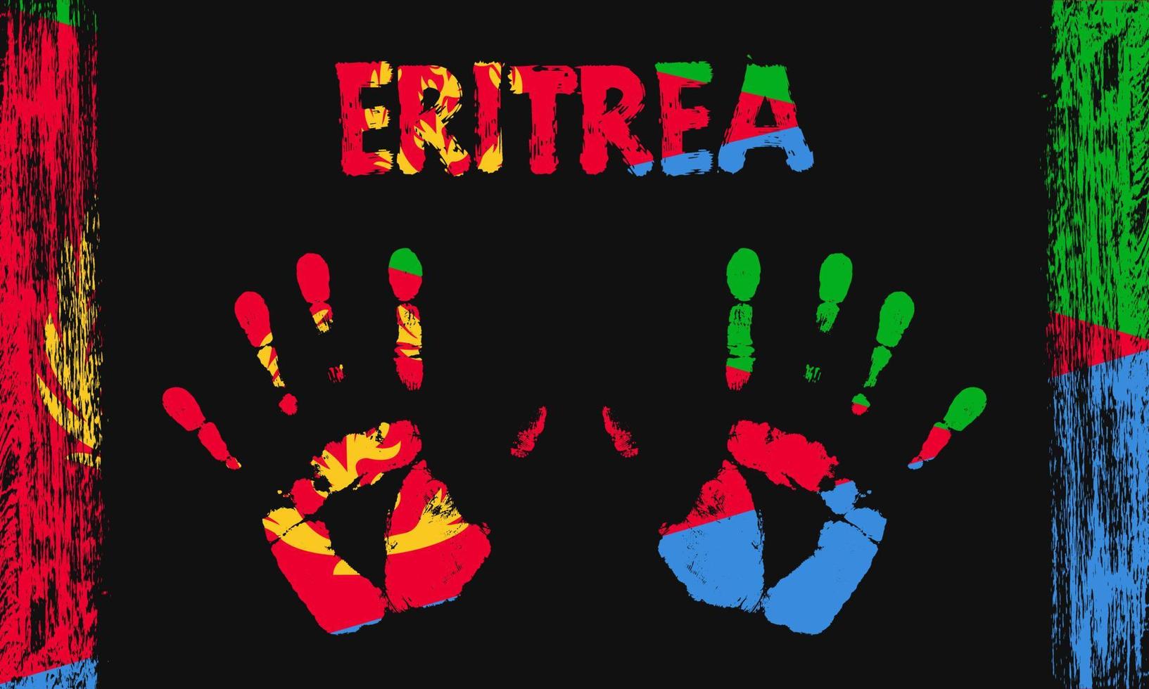 Vector flag of Eritrea with a palm