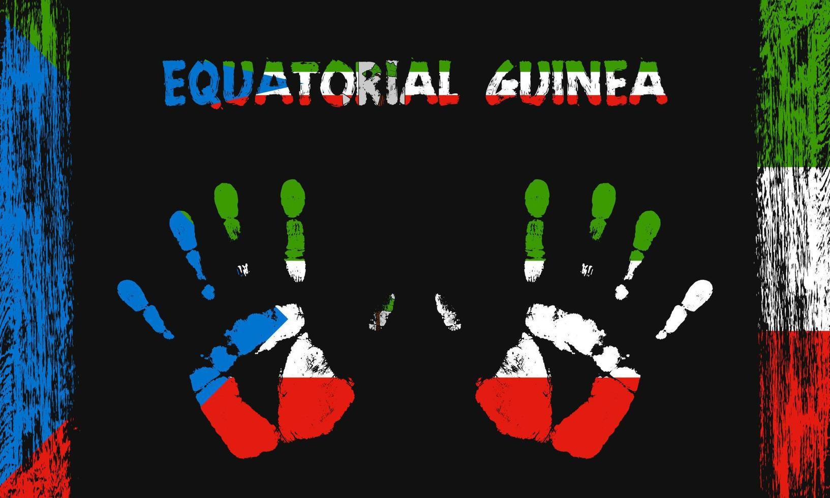 Vector flag of Equatorial Guinea with a palm