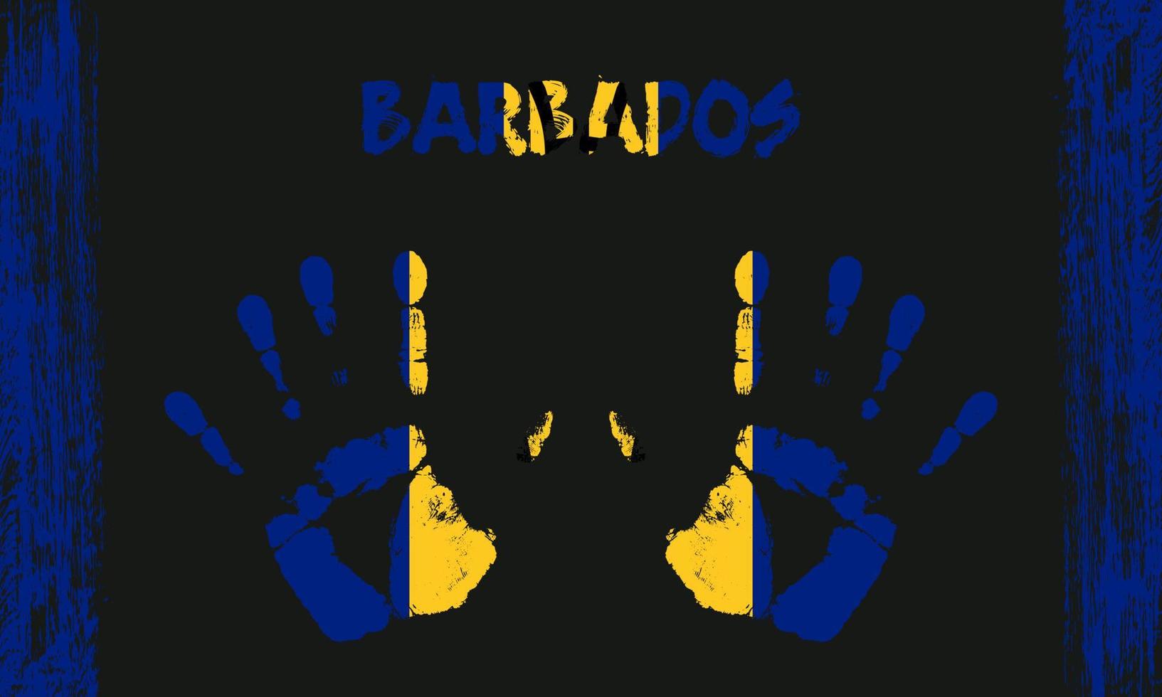 Vector flag of Barbados with a palm