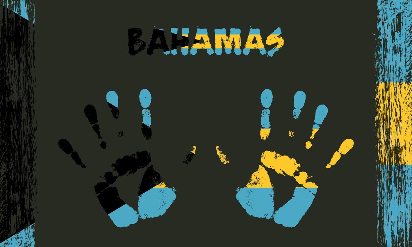 Vector flag of Bahamas with a palm