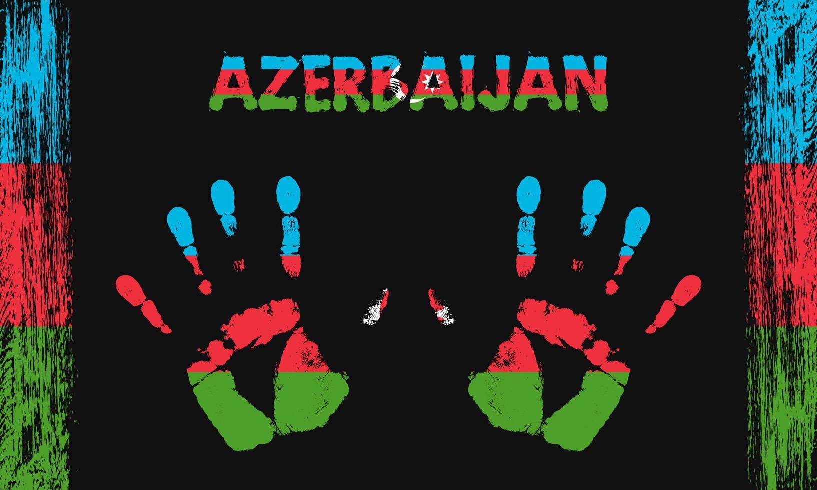 Vector flag of Azerbaijan with a palm