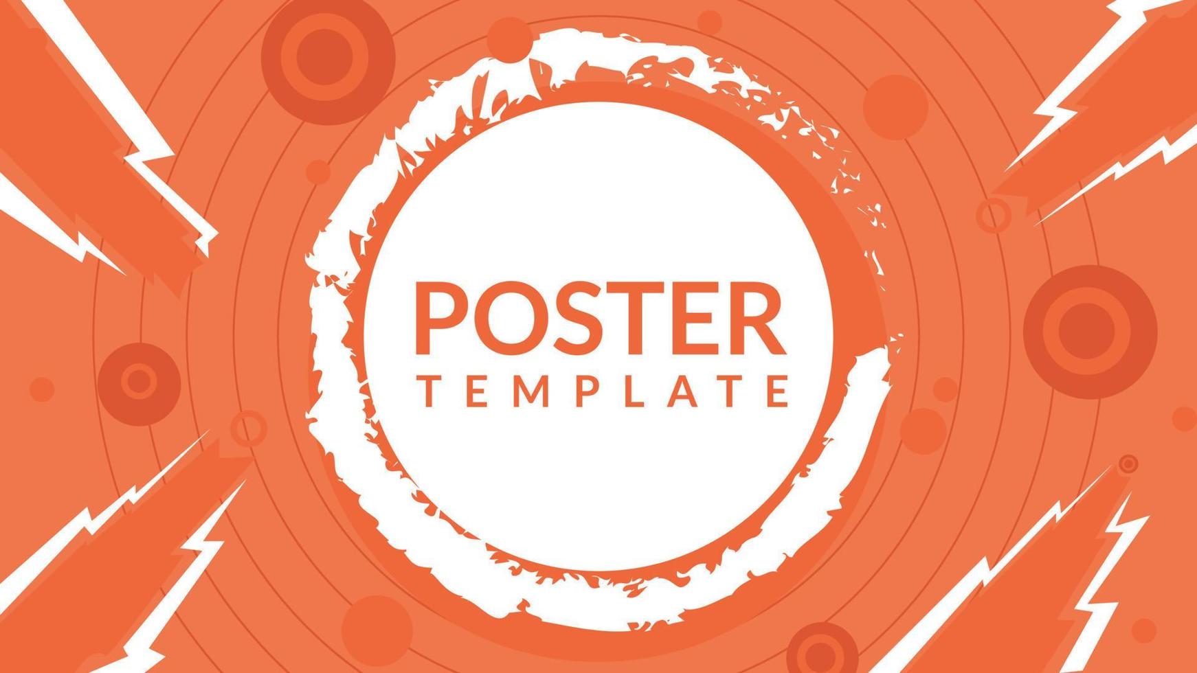 isolated orange poster template. with circle with dots around illustration. vector