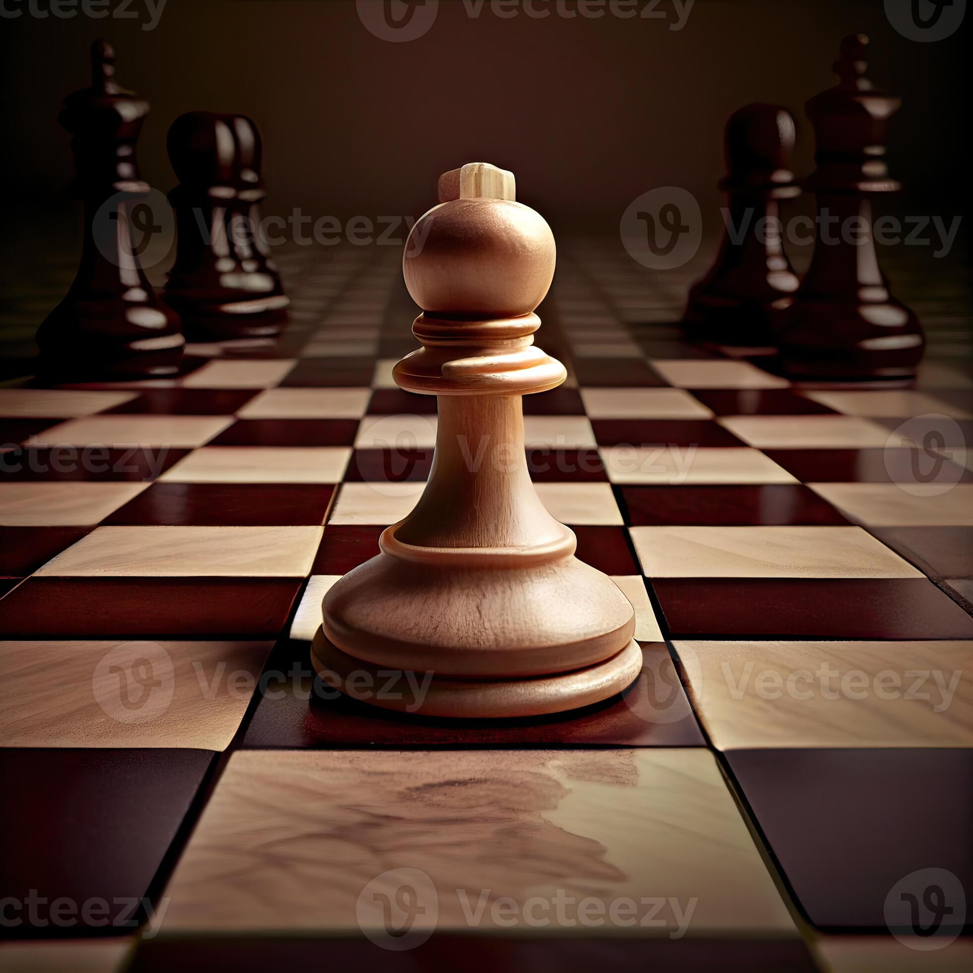 Chess piece on chessboard, competition success and strategy game play,  design created with Generative Ai Stock Illustration