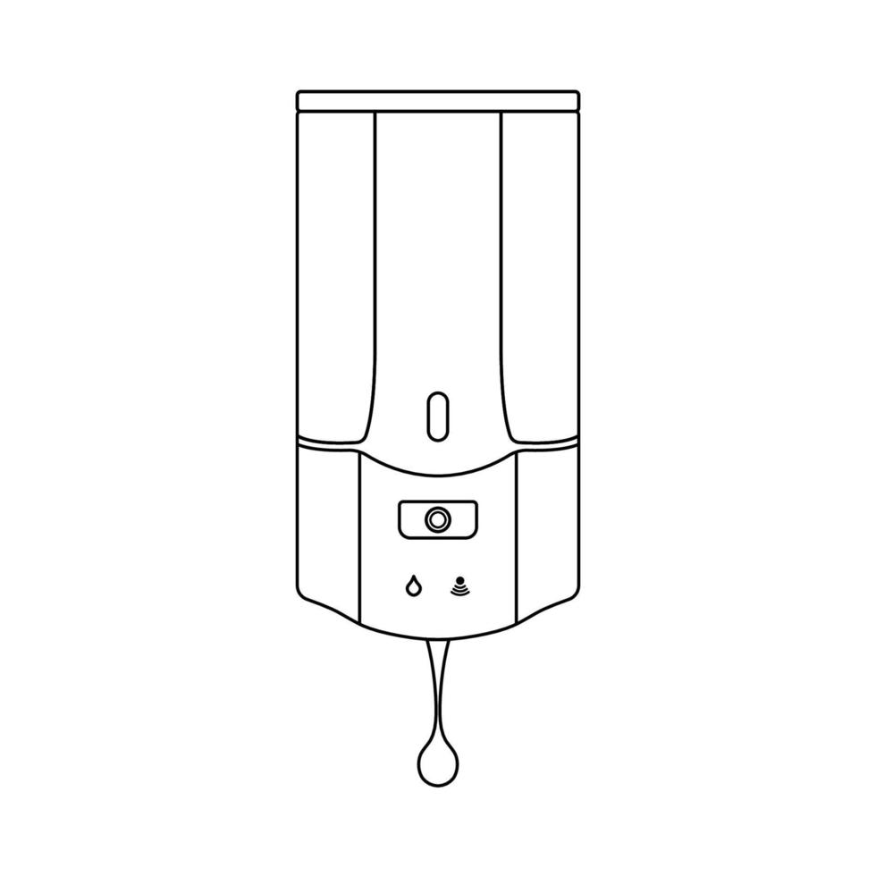 Soap Dispenser Outline Icon Illustration on Isolated White Background vector