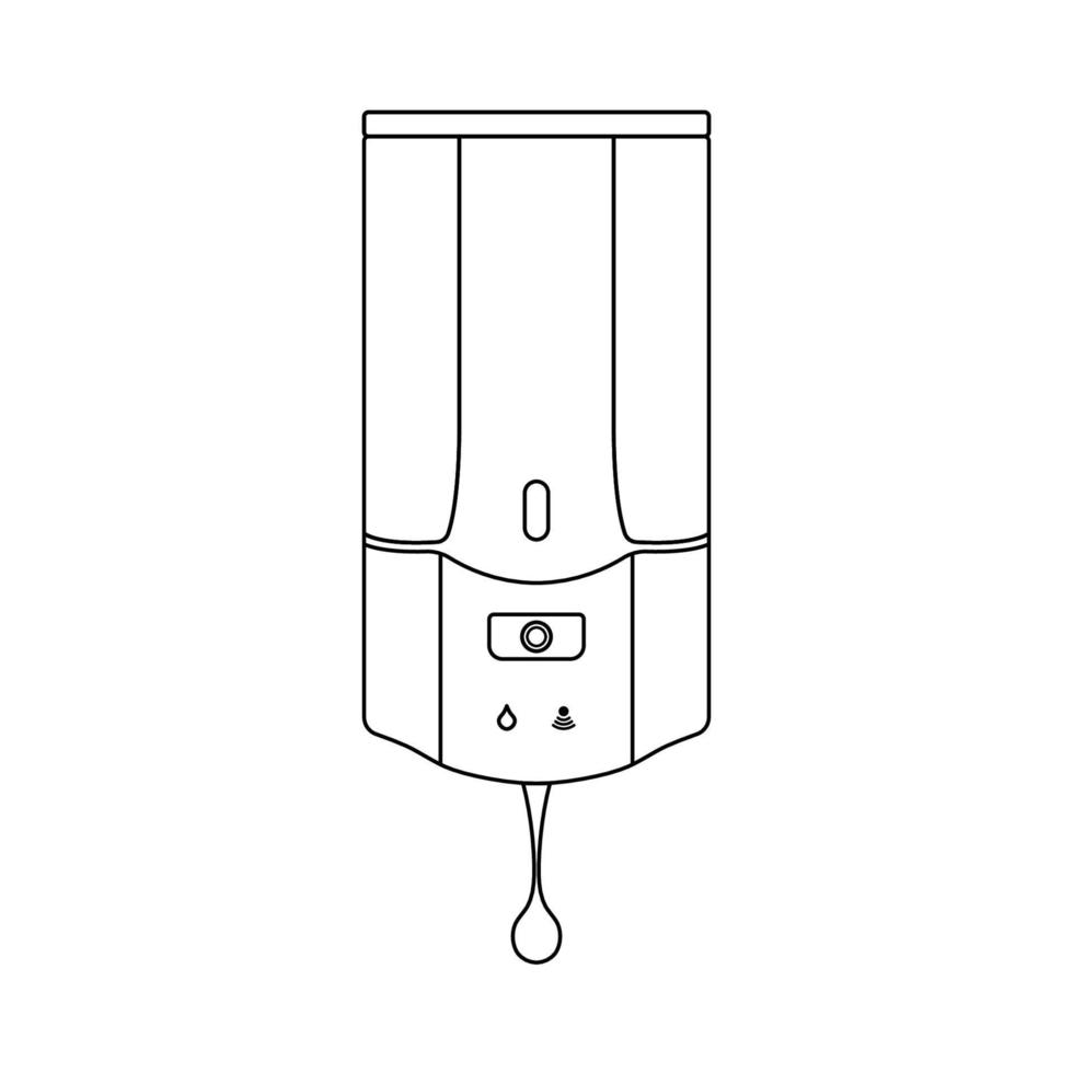 Soap Dispenser Outline Icon Illustration on Isolated White Background vector
