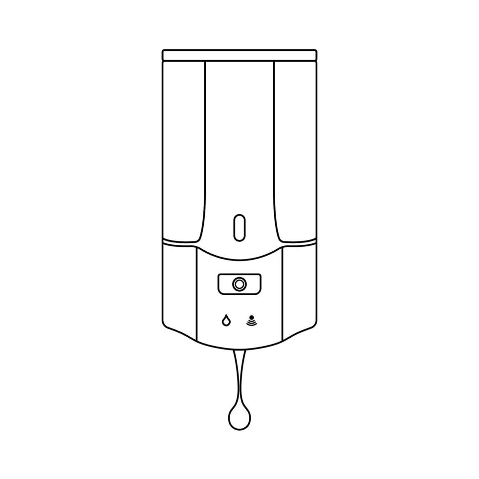 jabón dispensador contorno icono ilustración en aislado blanco antecedentes vector