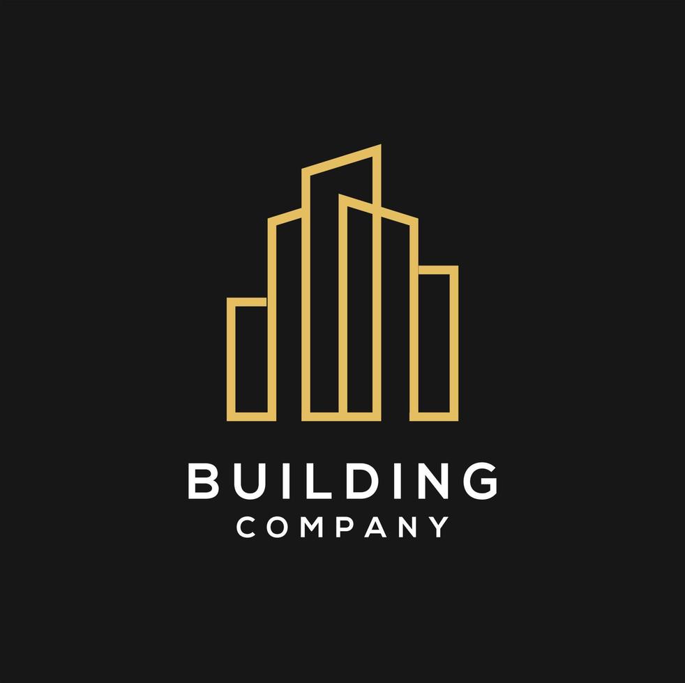 building design logos with lines. construction, apartment and architect. vector