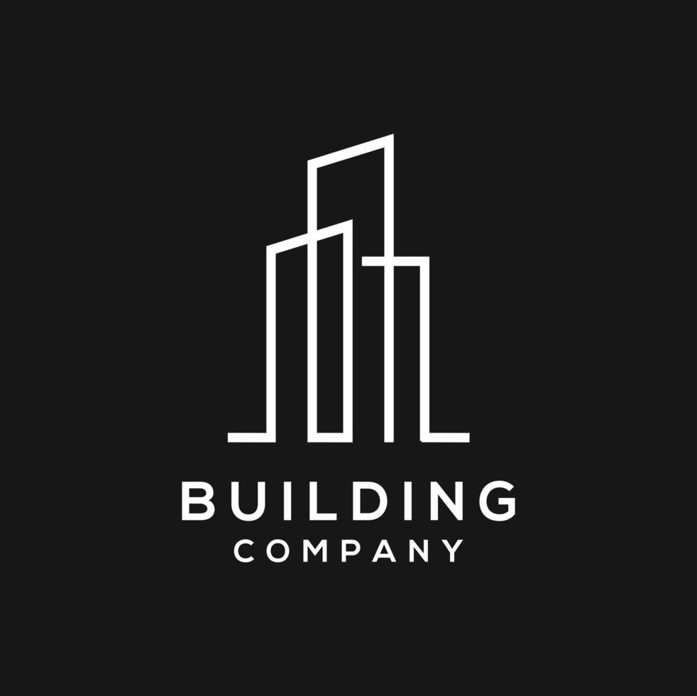 building design logos with lines. construction, apartment and architect. vector