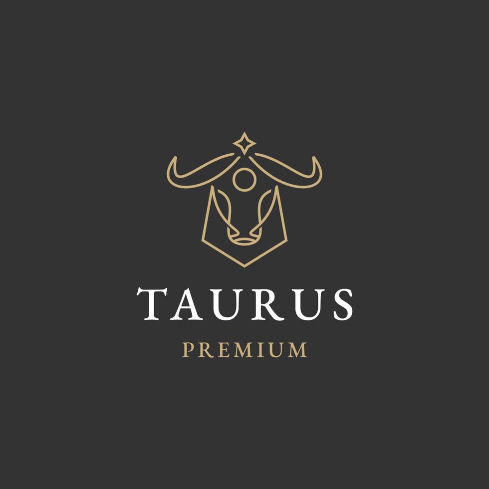 Taurus line logo icon design template flat vector