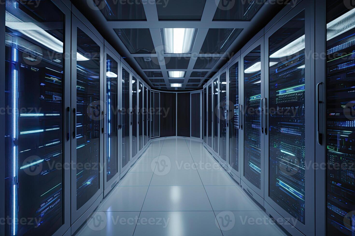 Server room interior. Data center. photo