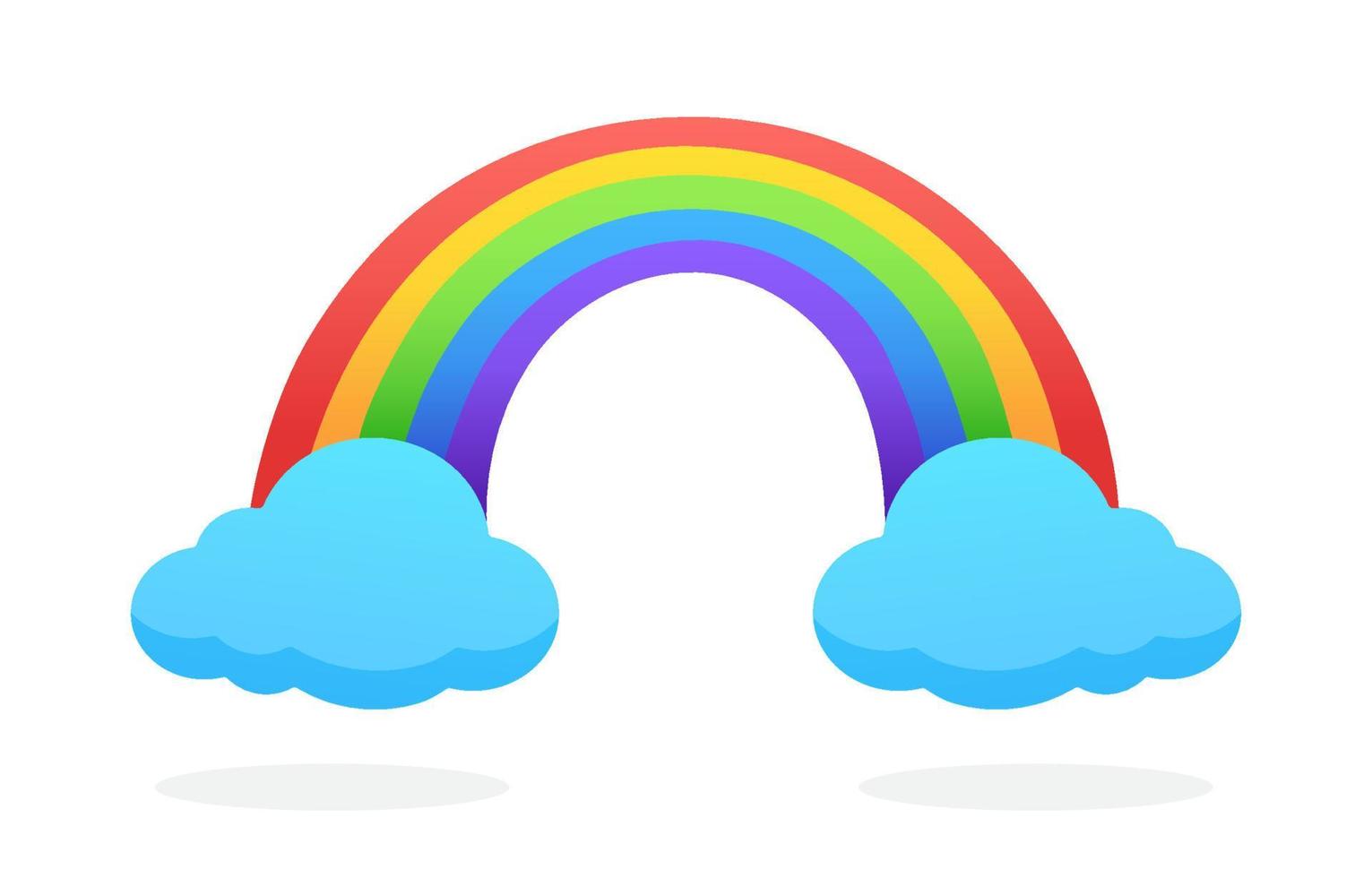 Illustration of rainbow with two clouds vector