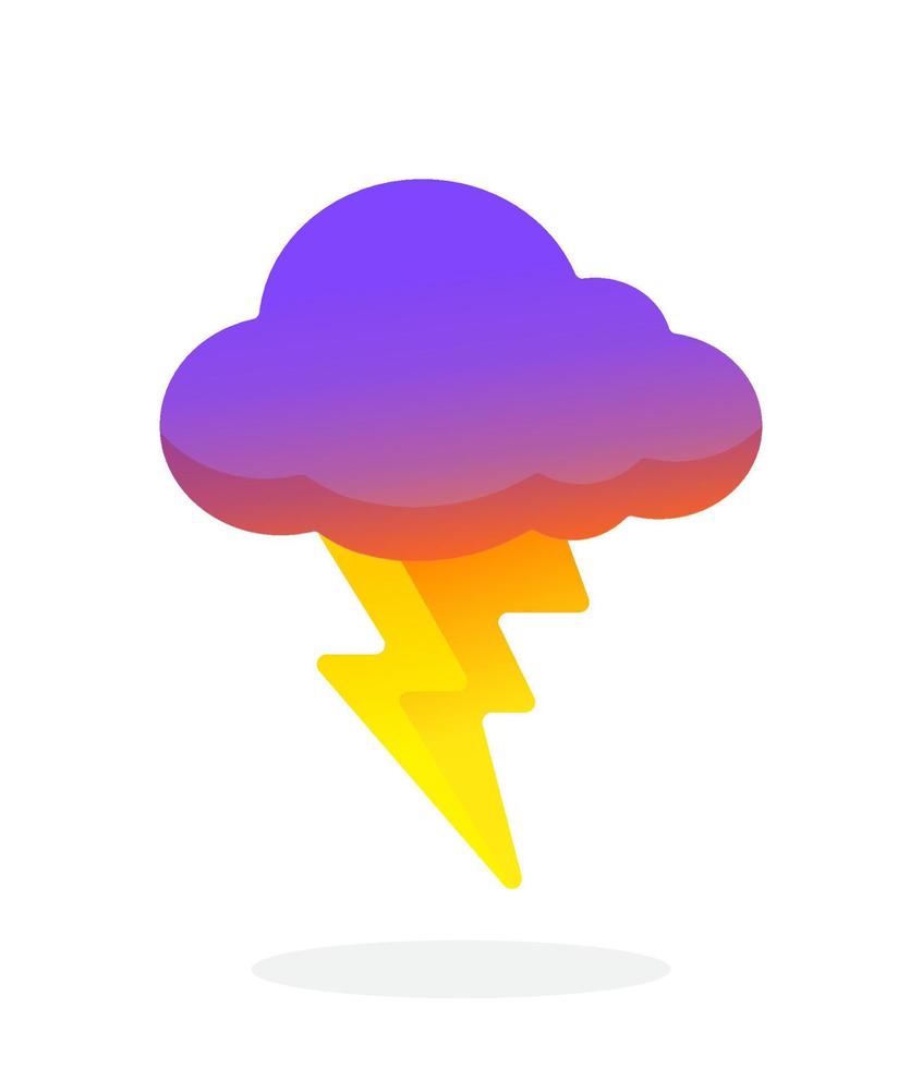 Illustration of electric lightning bolt with cloud vector