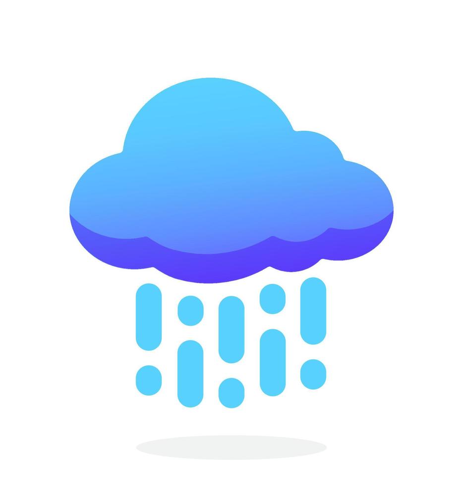 ilustración de nube con lluvia vector