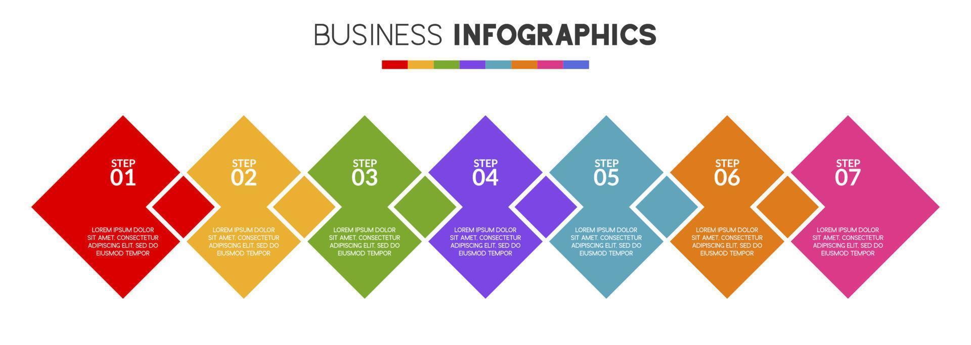 Infographics design template and icons with 7 options or 7 steps vector