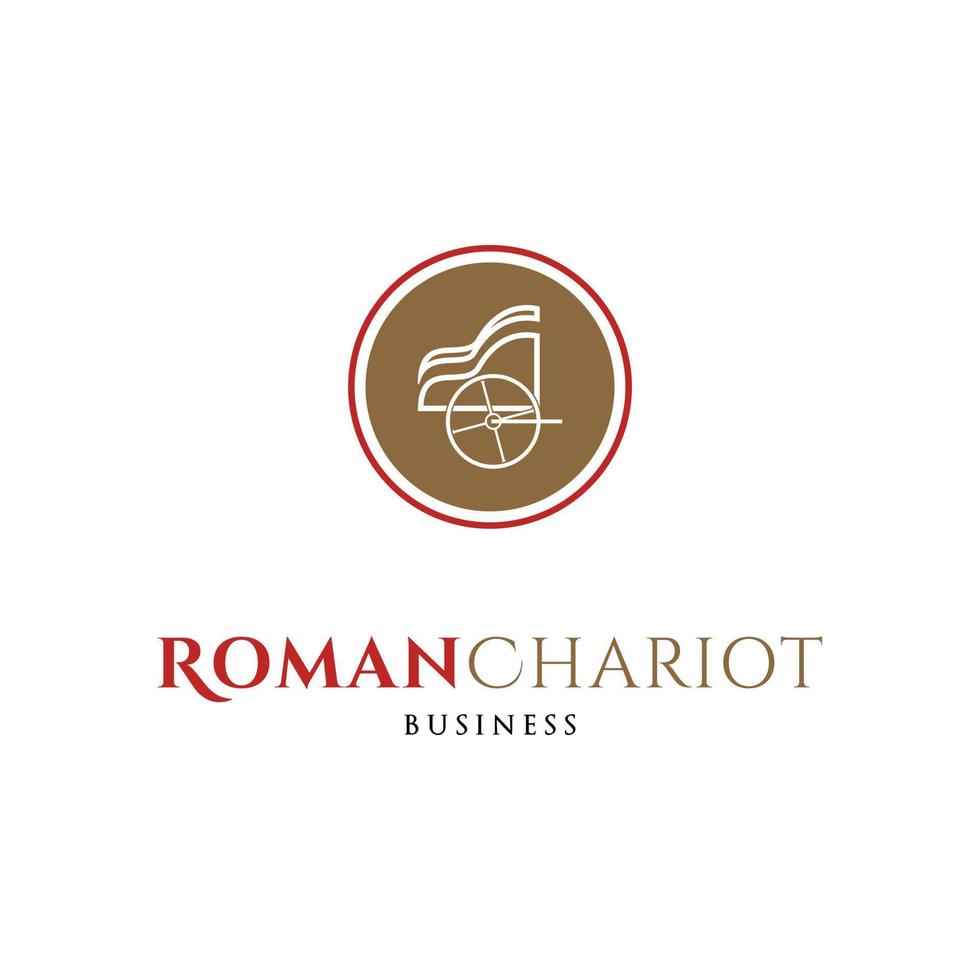 Ancient Roman Chariot Icon Logo Design Template vector