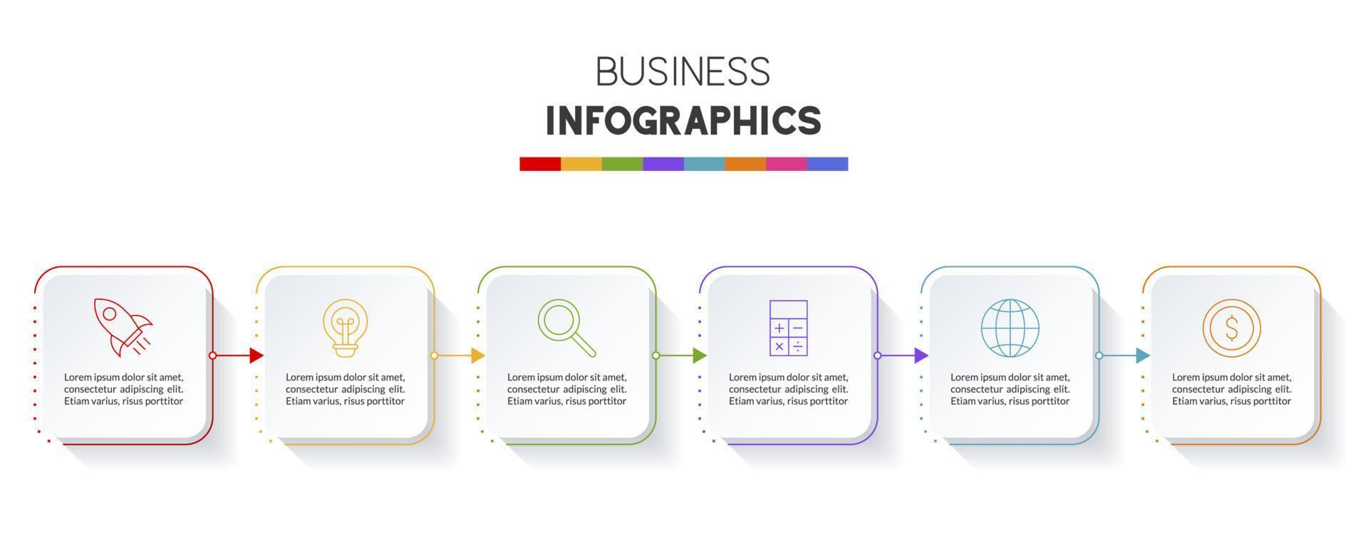 infografia diseño modelo y íconos con 6 6 opciones o 6 6 pasos vector