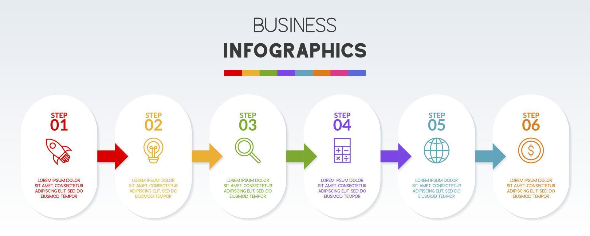 Infographics design template and icons with 6 options or 6 steps vector