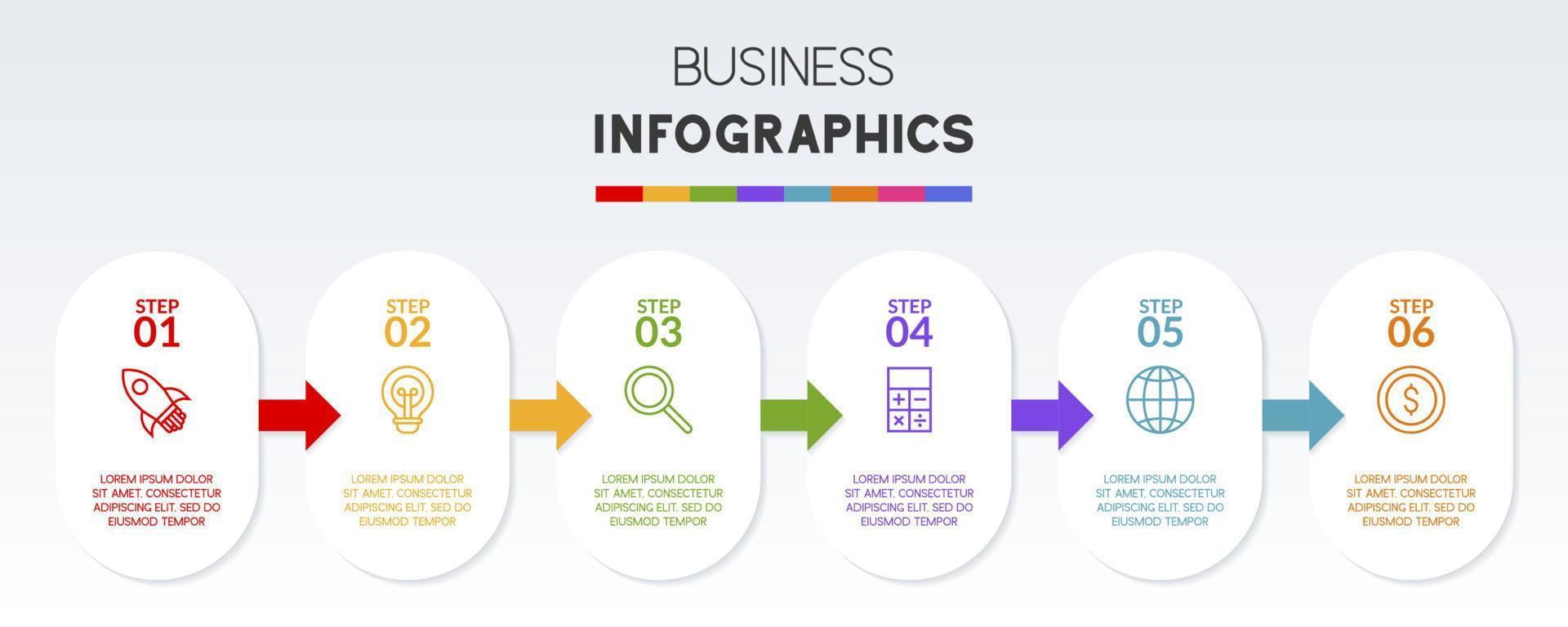 infografia diseño modelo y íconos con 6 6 opciones o 6 6 pasos vector