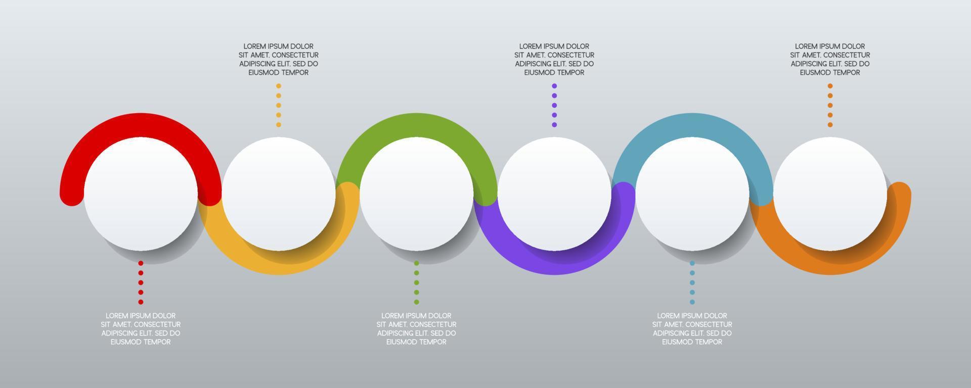 infografia diseño modelo y íconos con 6 6 opciones o 6 6 pasos vector