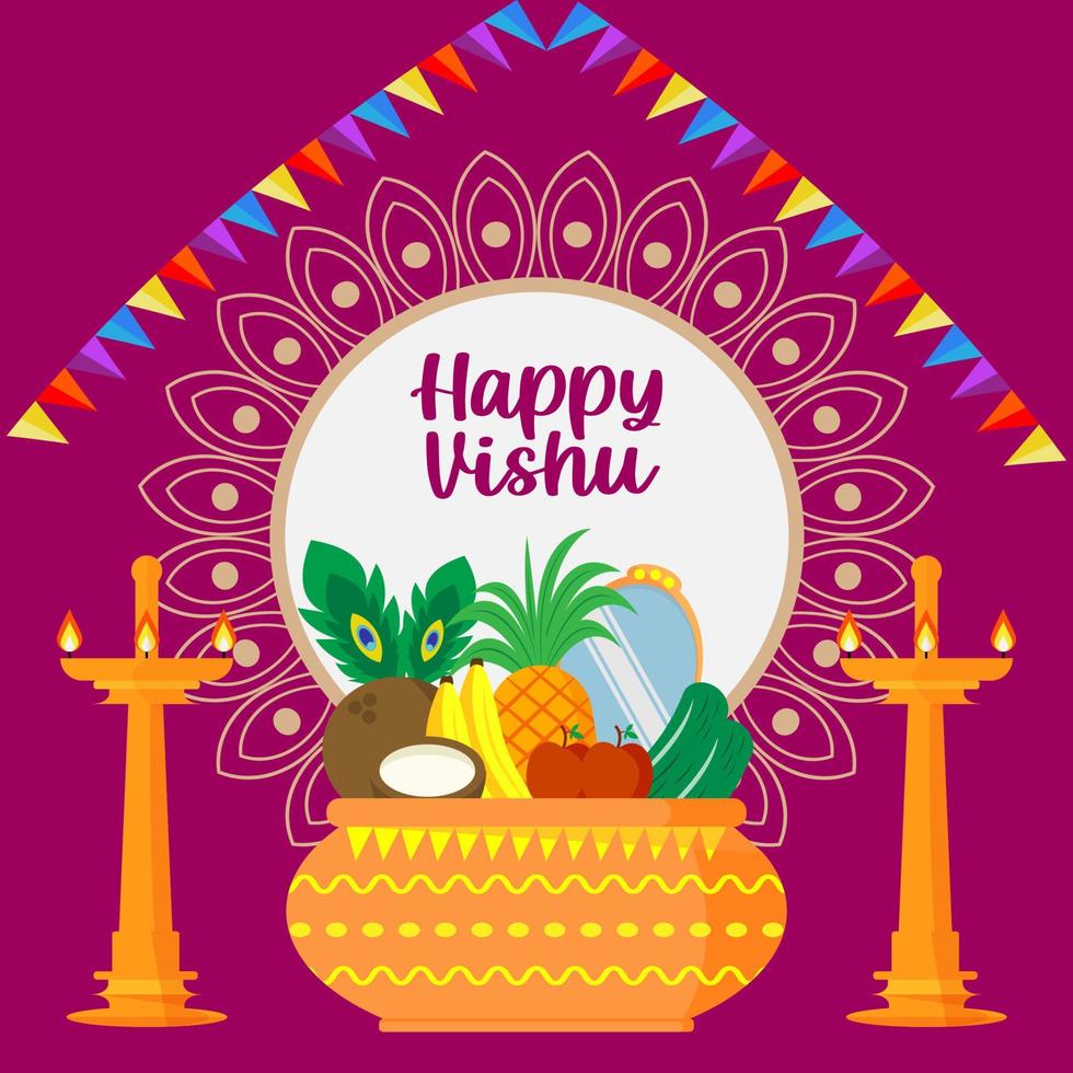 Happy Vishu Background vector